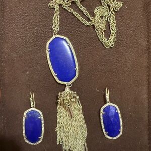 Kendra Scott - Rayne Necklace AND Ellie Earrings Cobalt Blue